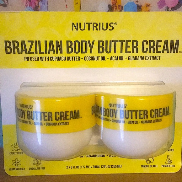 Nutrius Brazilian Body Butter Cream Pack of 2 Hand & Body Cream New NIP NWT - Picture 2 of 10
